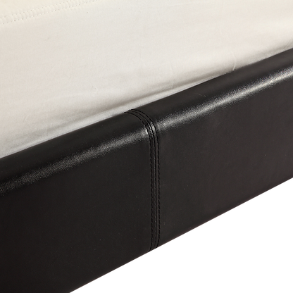 King Pu Leather Bed Frame Black