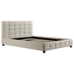 Double Pu Leather Deluxe Bed Frame White