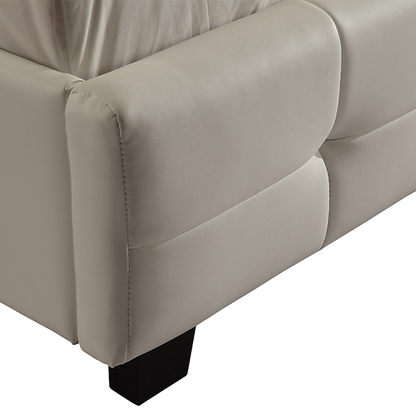 Double Pu Leather Deluxe Bed Frame White - 190×147cm