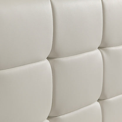 Double Pu Leather Deluxe Bed Frame White - 190×147cm