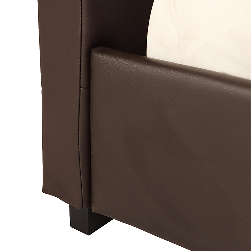 Double Pu Leather Deluxe Bed Frame Brown