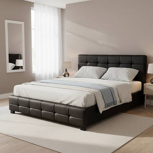 Double Pu Leather Deluxe Bed Frame