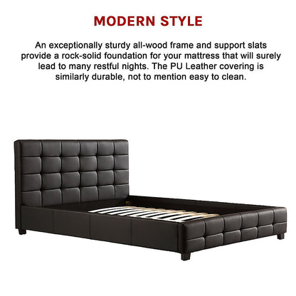 Double Pu Leather Deluxe Bed Frame