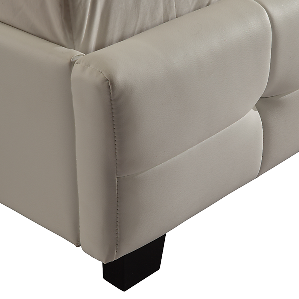 Queen Pu Leather Deluxe Bed Frame White - 206×162cm