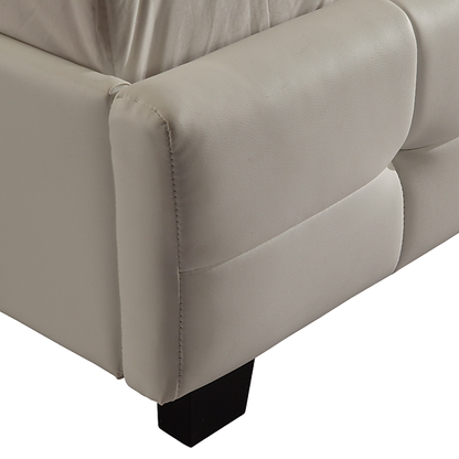 Queen Pu Leather Deluxe Bed Frame White - 206×162cm
