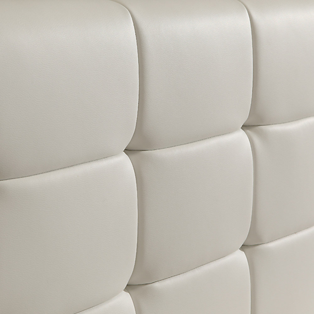 Queen Pu Leather Deluxe Bed Frame White - 206×162cm
