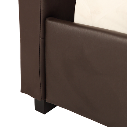 Queen Pu Leather Deluxe Bed Frame Brown