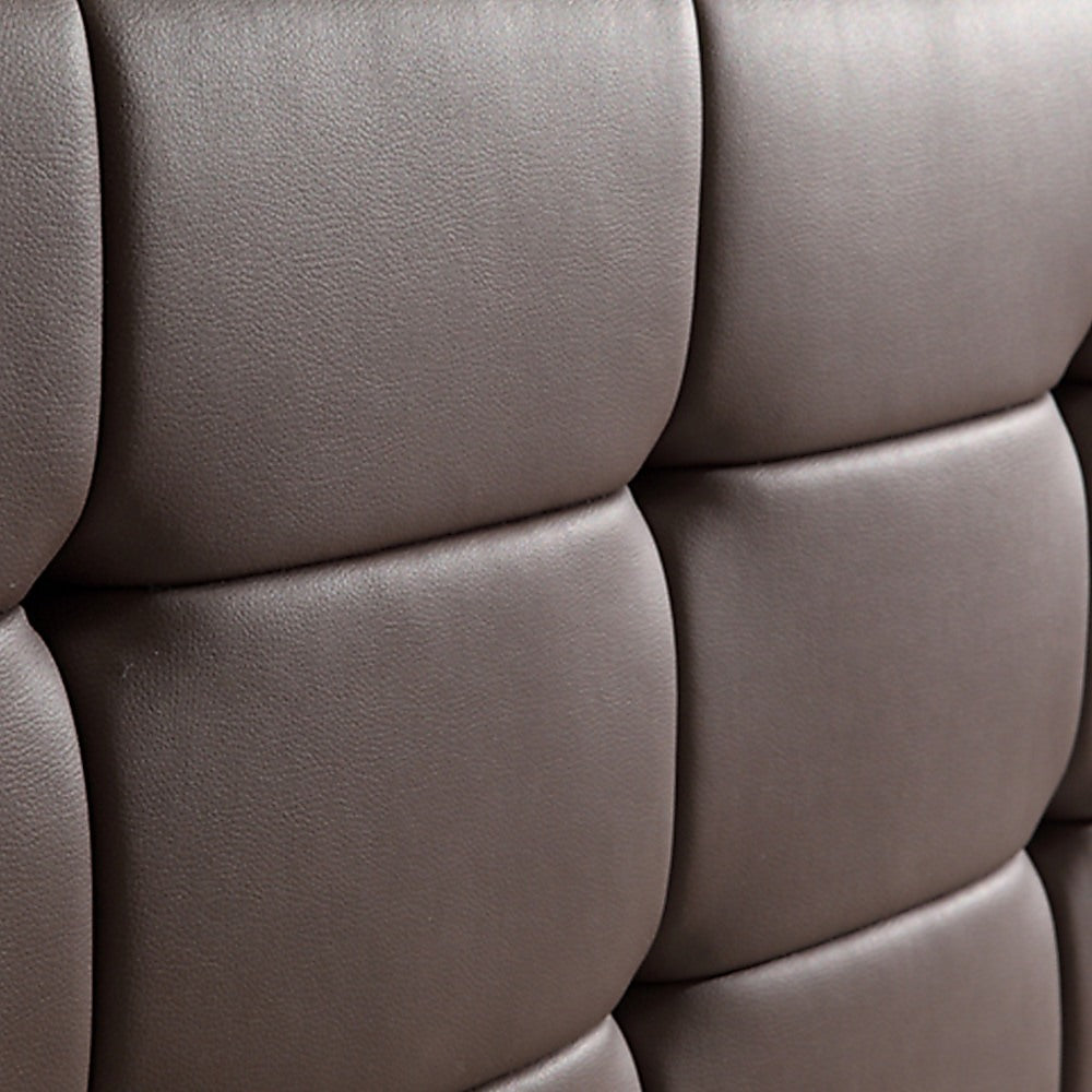 Queen Pu Leather Deluxe Bed Frame Brown