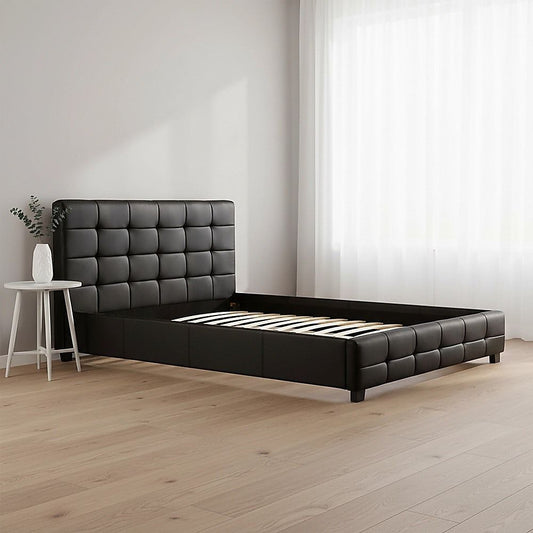Queen Pu Leather Deluxe Bed Frame