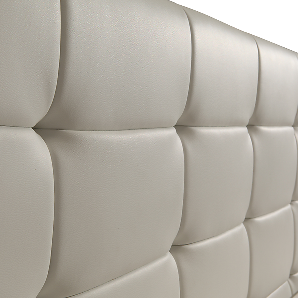 King Pu Leather Deluxe Bed Frame White