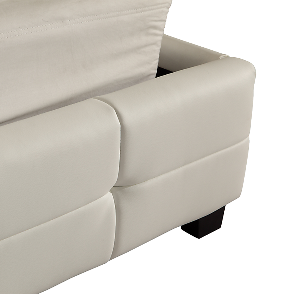 King Pu Leather Deluxe Bed Frame White