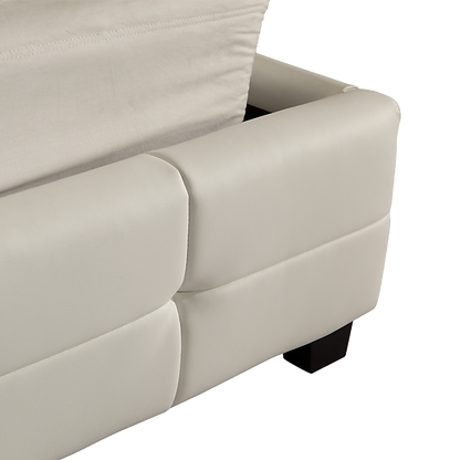 King Pu Leather Deluxe Bed Frame White
