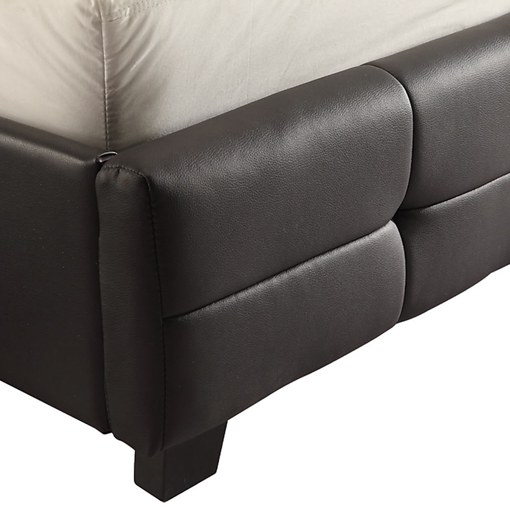 King PU Leather Deluxe Bed Frame Black - 206×192cm