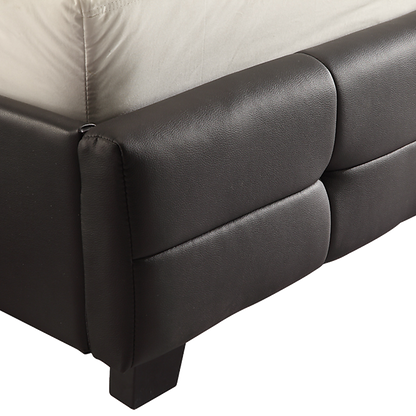 King PU Leather Deluxe Bed Frame Black - 206×192cm