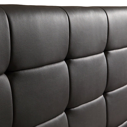King PU Leather Deluxe Bed Frame Black - 206×192cm