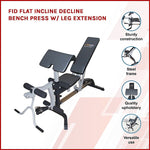 FID Flat Incline Decline Bench Press w/ Leg Extension