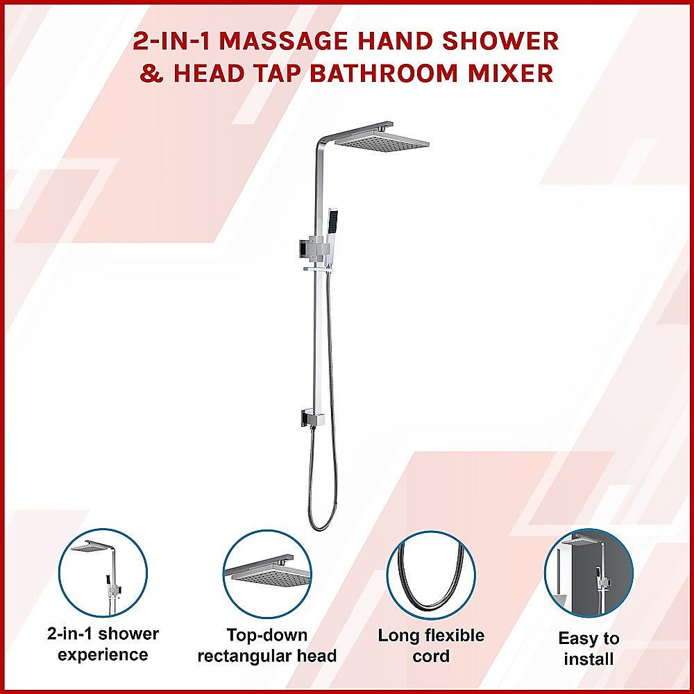 2-In-1 Massage Hand Shower & Head Tap Bathroom Mixer