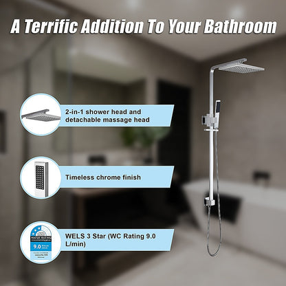 2-In-1 Massage Hand Shower & Head Tap Bathroom Mixer