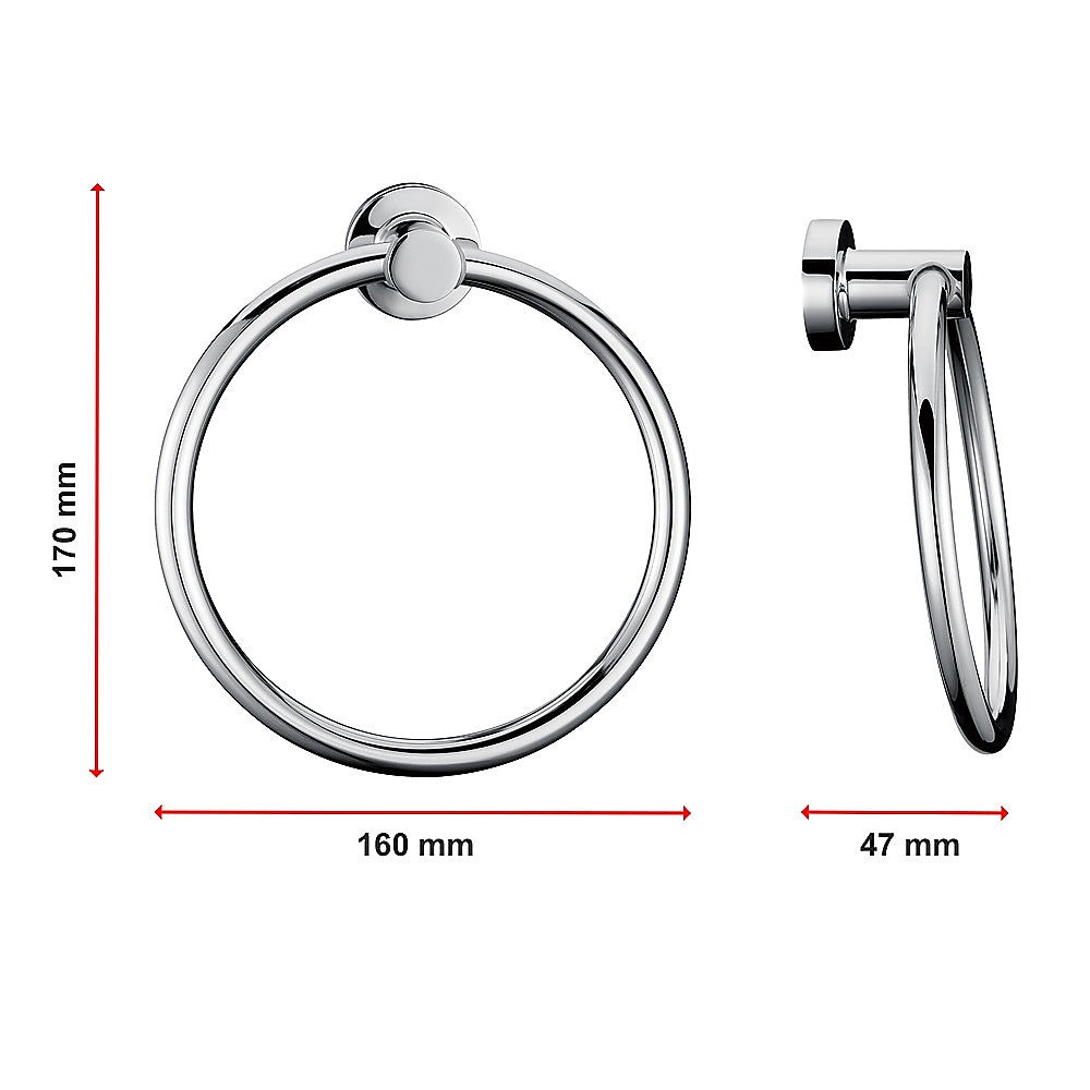 Classic Chrome Towel Bar Rail Ring Bathroom - Melbourne Home & Living