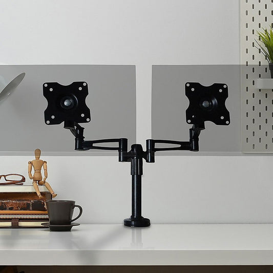 Two-Screen 10-25" Desk Monitor Tv Plasma Led Lcd Work Mount