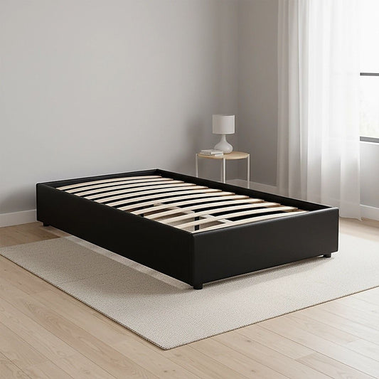 Pu Leather Single Bed Ensemble Frame