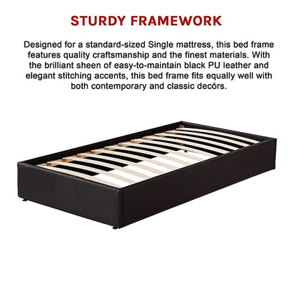 PU Leather Single Bed Ensemble Frame - Melbourne Home & Living