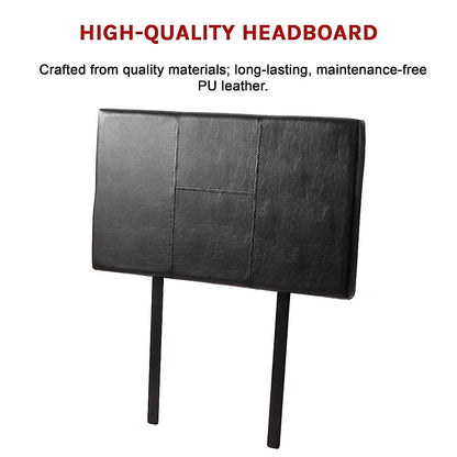 Pu Leather Single Bed Headboard Bedhead - Black