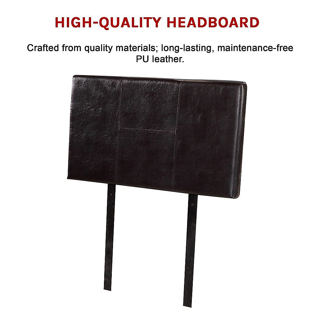 Pu Leather Single Bed Headboard Bedhead - Brown