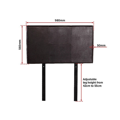 Pu Leather Single Bed Headboard Bedhead - Brown