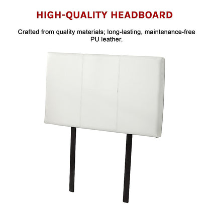 Pu Leather Single Bed Headboard Bedhead - White
