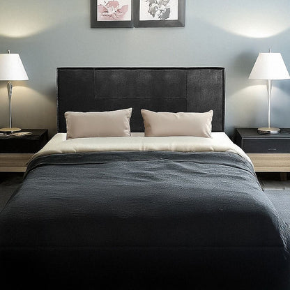 PU Leather Double Bed Headboard Bedhead - Black