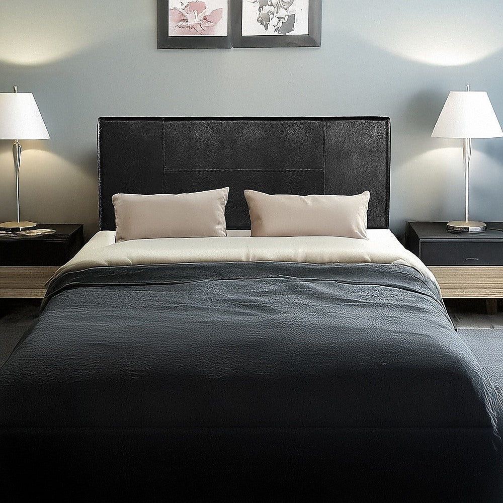 Pu Leather Double Bed Headboard Bedhead - Black