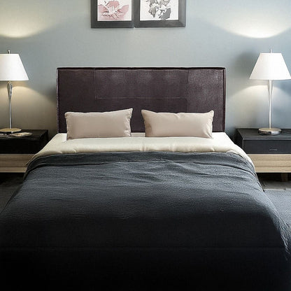 PU Leather Double Bed Headboard Bedhead - Brown