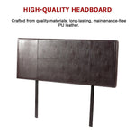 Pu Leather Double Bed Headboard Bedhead - Brown