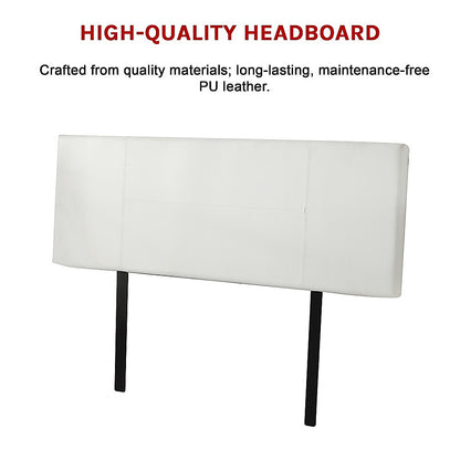 Pu Leather Double Bed Headboard Bedhead - White
