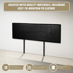 Pu Leather Queen Bed Headboard Bedhead - Black
