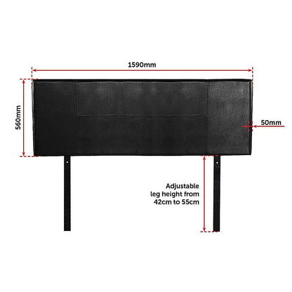 Pu Leather Queen Bed Headboard Bedhead - Black