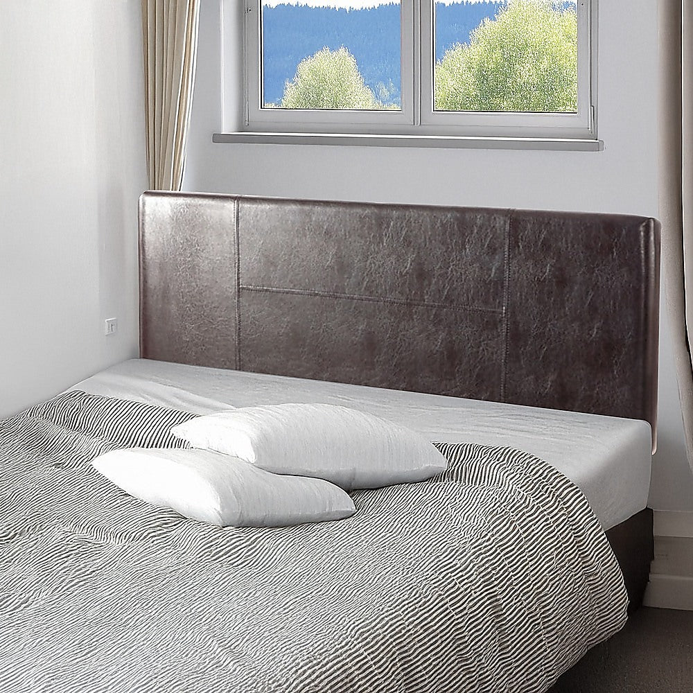 Pu Leather Queen Bed Headboard Bedhead - Brown