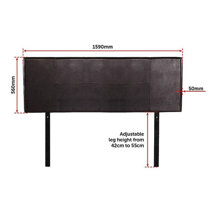 Pu Leather Queen Bed Headboard Bedhead - Brown
