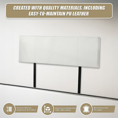 Pu Leather King Bed Headboard Bedhead - White
