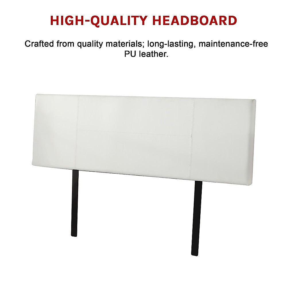 Pu Leather King Bed Headboard Bedhead - White