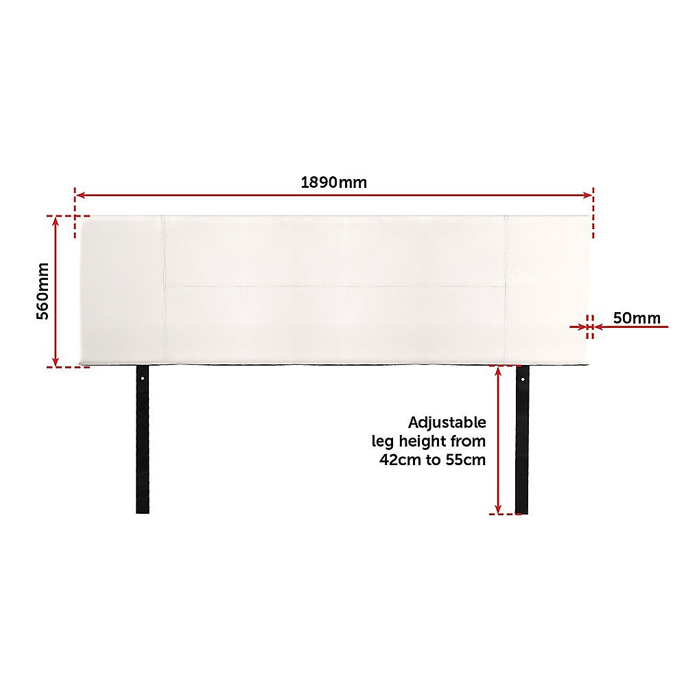 Pu Leather King Bed Headboard Bedhead - White