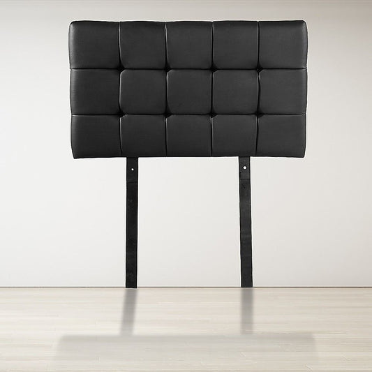 Pu Leather Single Bed Deluxe Headboard Bedhead - Black