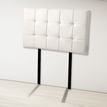 Pu Leather Single Bed Deluxe Headboard Bedhead - White