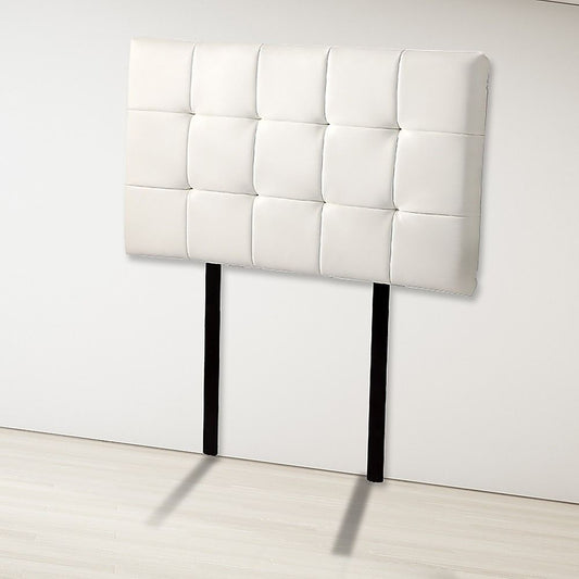 Pu Leather Single Bed Deluxe Headboard Bedhead - White