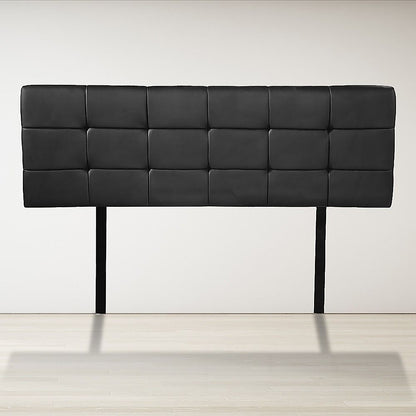 Pu Leather Double Bed Deluxe Headboard Bedhead - Black