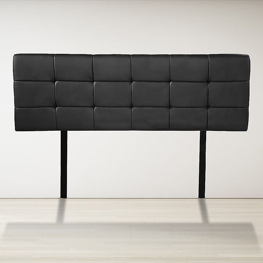 Pu Leather Double Bed Deluxe Headboard Bedhead - Black