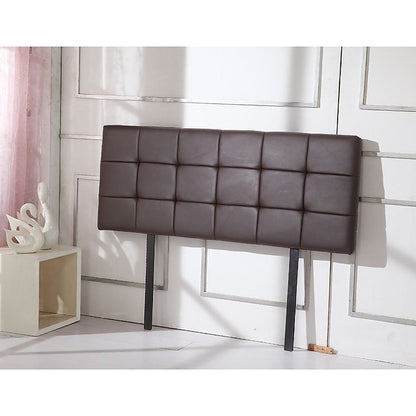 Pu Leather Double Bed Deluxe Headboard Bedhead - Brown