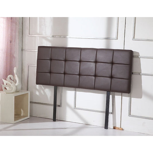 Pu Leather Double Bed Deluxe Headboard Bedhead - Brown