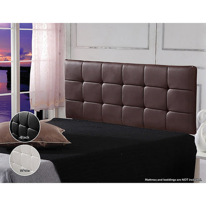 Pu Leather Double Bed Deluxe Headboard Bedhead - Brown